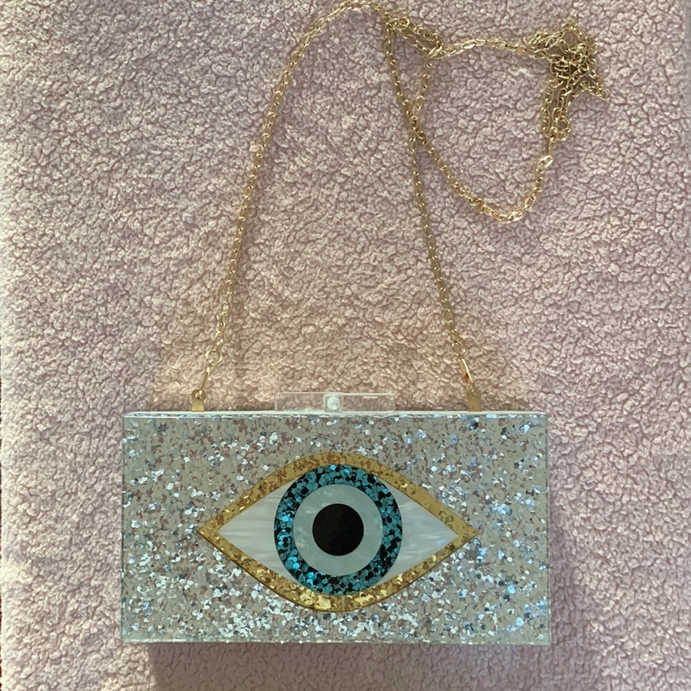 Evil eye clutch